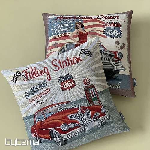 Tapestry pillowcase FILLING STATION ROUTE 66