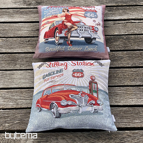 Tapestry pillowcase FILLING STATION ROUTE 66