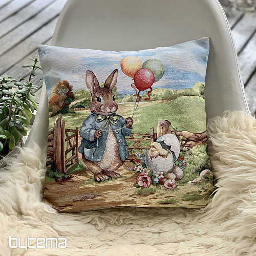 Tapestry pillowcase RABBIT WITH BALLOONS