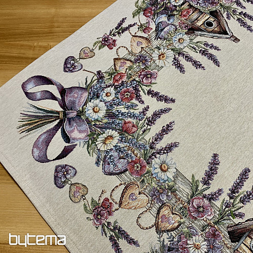 Tapestry tablecloth and scarf BIRDHOUSE