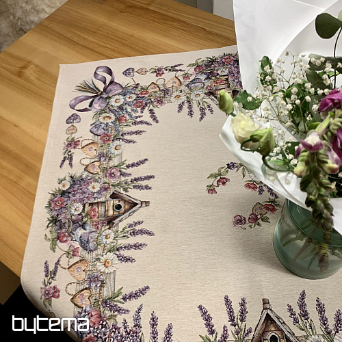 Tapestry tablecloth and scarf BIRDHOUSE