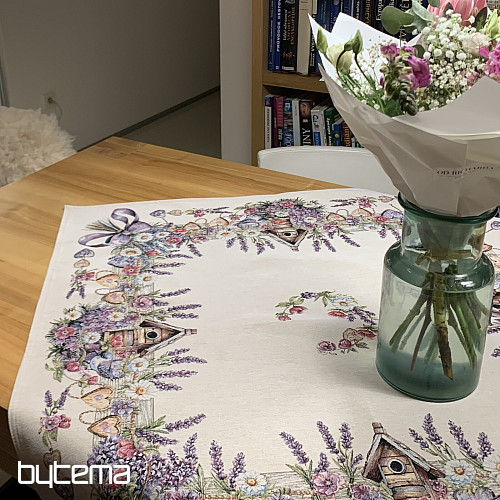 Tapestry tablecloth and scarf BIRDHOUSE