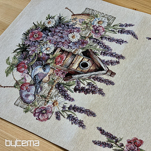 Tapestry tablecloth and scarf BIRDHOUSE