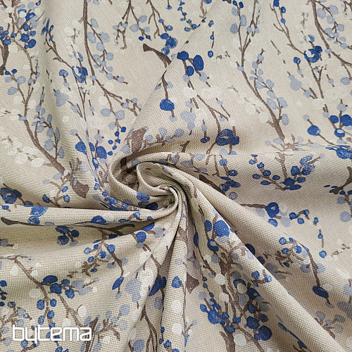 Decorative fabric TREE BUBBLES BLUE