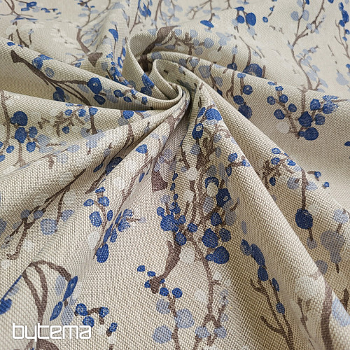 Decorative fabric TREE BUBBLES BLUE