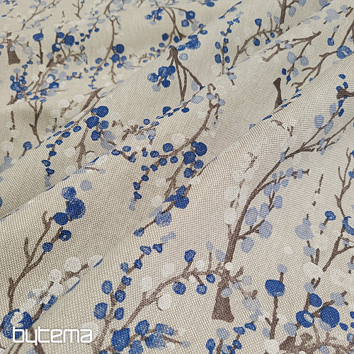 Decorative fabric TREE BUBBLES BLUE