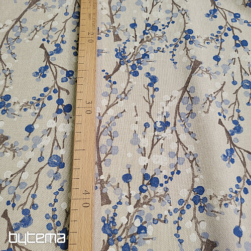 Decorative fabric TREE BUBBLES BLUE