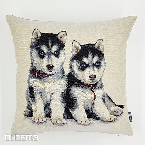 Tapestry pillowcase HUSKY PUPPIES