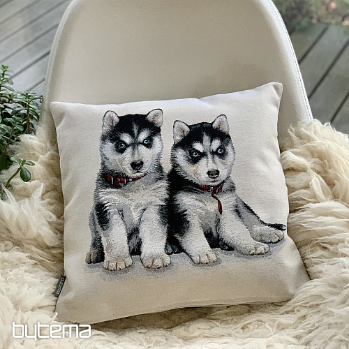 Tapestry pillowcase HUSKY PUPPIES