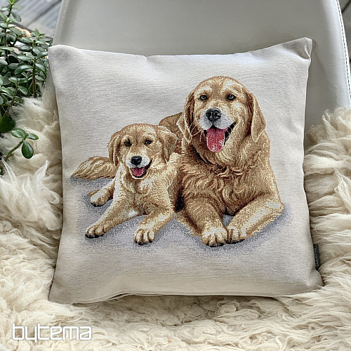 Tapestry pillowcase LABRADOR AND PUPPY