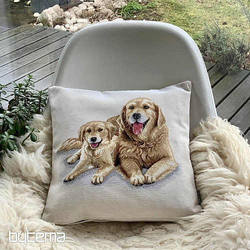 Tapestry pillowcase LABRADOR AND PUPPY