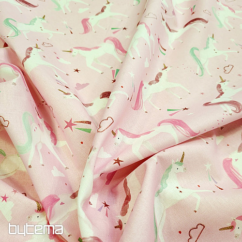 Cotton fabric COLORFUL UNICORNS