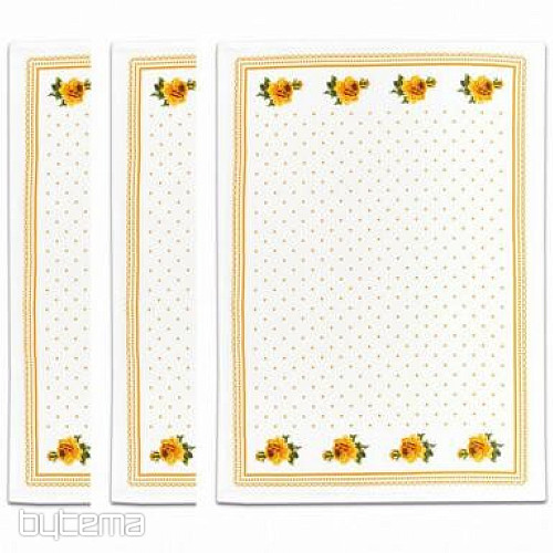 Grandma's towels, orange roses