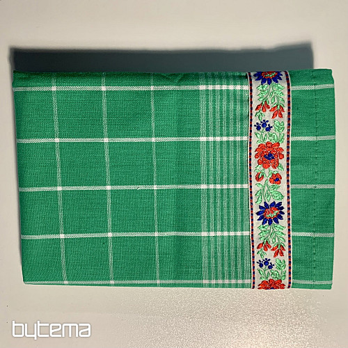 GRANDMOTHER'S GREEN WITH FLOWERED TOWELS