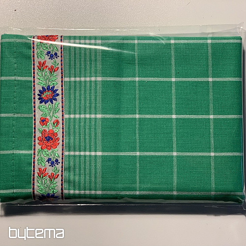 GRANDMOTHER'S GREEN WITH FLOWERED TOWELS