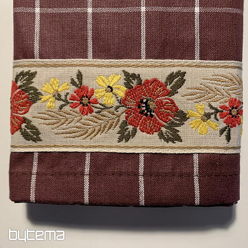 GRANDMOTHER'S BROWN WITH FLOWERS tea towels