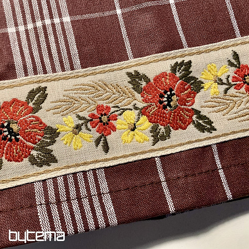 GRANDMOTHER'S BROWN WITH FLOWERS tea towels