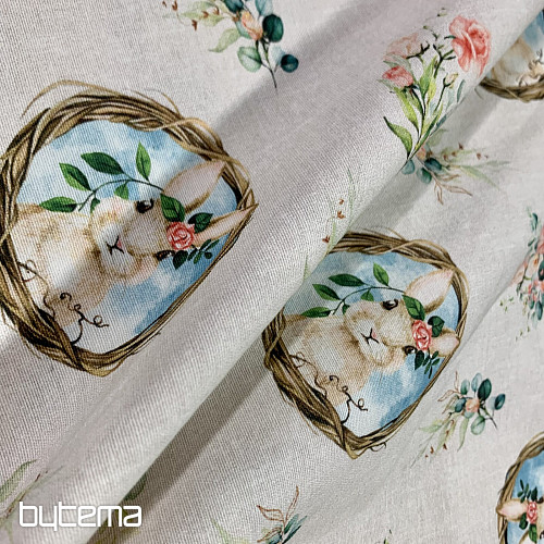 Decorative fabric EASTER BUNNY with rose