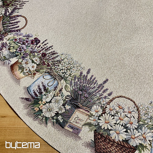 Tapestry tablecloth round BEAUTY IN THE CART
