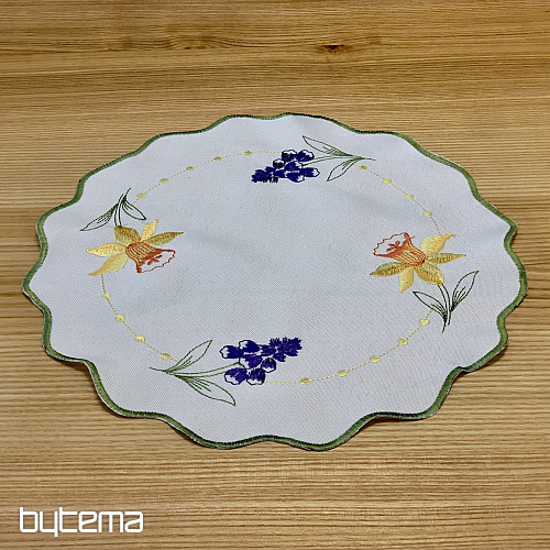 Embroidered tablecloth and scarf NARCISSIS AND SNOW DAUGHTER