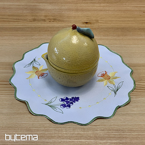 Embroidered tablecloth and scarf NARCISSIS AND SNOW DAUGHTER