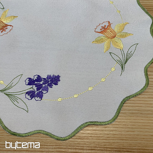 Embroidered tablecloth and scarf NARCISSIS AND SNOW DAUGHTER