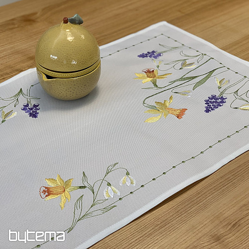 Embroidered tablecloth and scarf NARCISSIS AND SNOW DAUGHTER