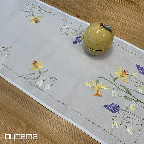 Embroidered tablecloth and scarf NARCISSIS AND SNOW DAUGHTER