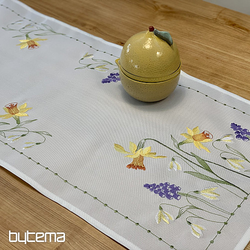 Embroidered tablecloth and scarf NARCISSIS AND SNOW DAUGHTER