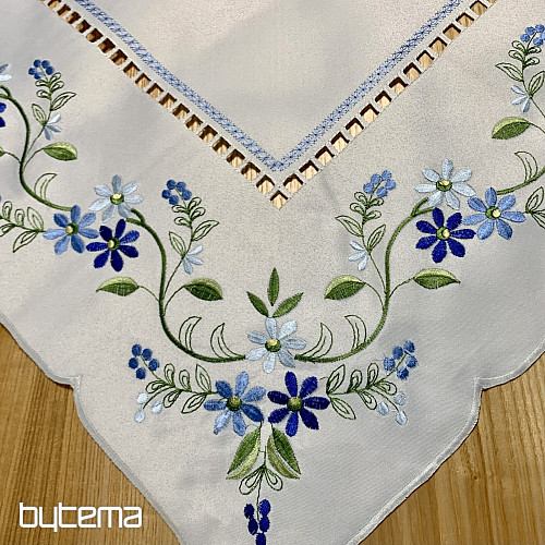 Embroidered tablecloth and scarf FORGOTTEN FLOWERS