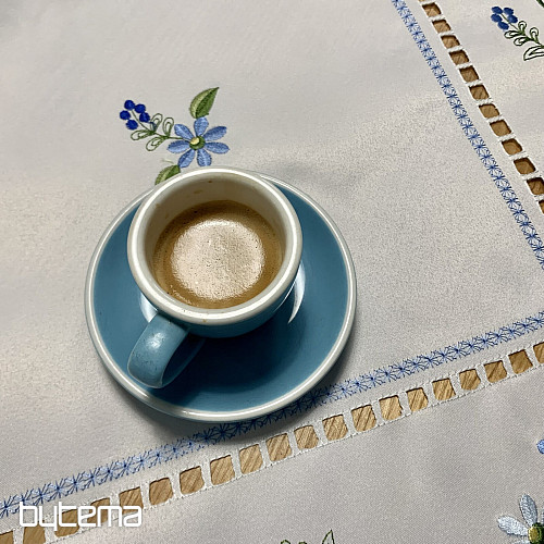 Embroidered tablecloth and scarf FORGOTTEN FLOWERS