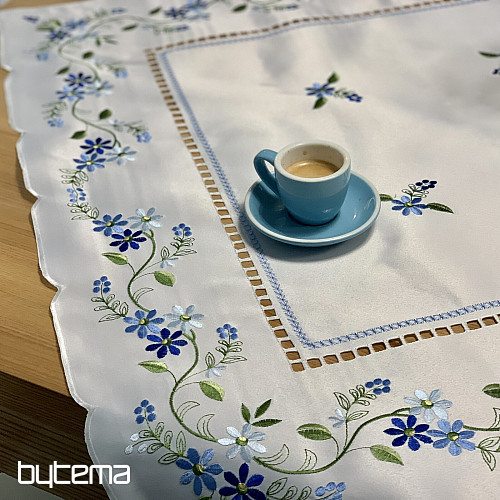 Embroidered tablecloth and scarf FORGOTTEN FLOWERS