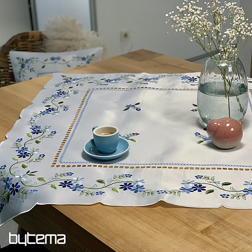 Embroidered tablecloth and scarf FORGOTTEN FLOWERS
