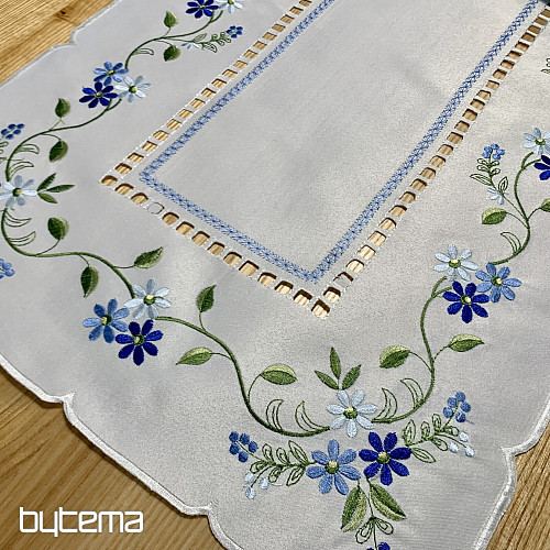 Embroidered tablecloth and scarf FORGOTTEN FLOWERS