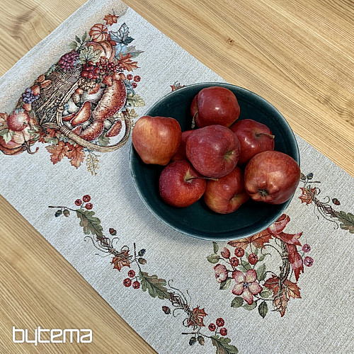 Tapestry tablecloth and scarf MUSHROOMS IN THE CART