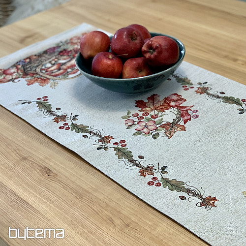 Tapestry tablecloth and scarf MUSHROOMS IN THE CART