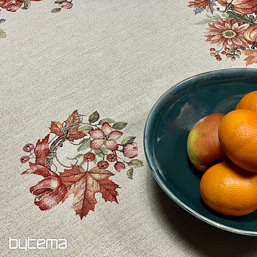 Tapestry tablecloth and scarf MUSHROOMS IN THE CART