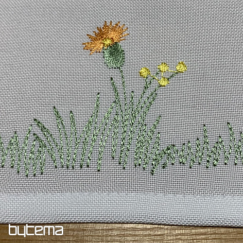 Embroidered tablecloth and scarf Meadow and bees