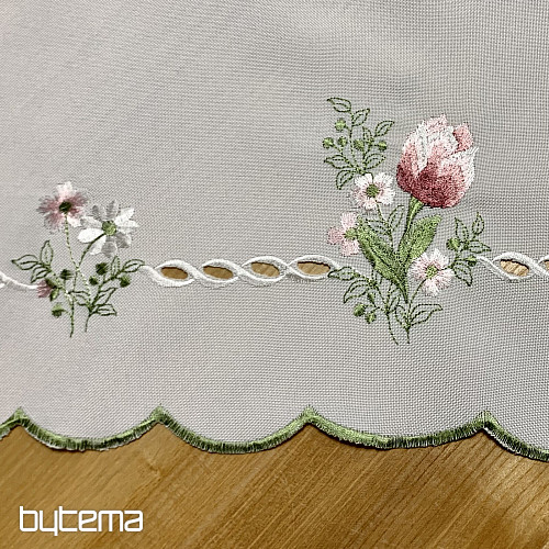 Embroidered tablecloth and scarf BOUQUET WITH TULIPS