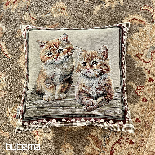 Tapestry pillowcase CATS IN A FRAME