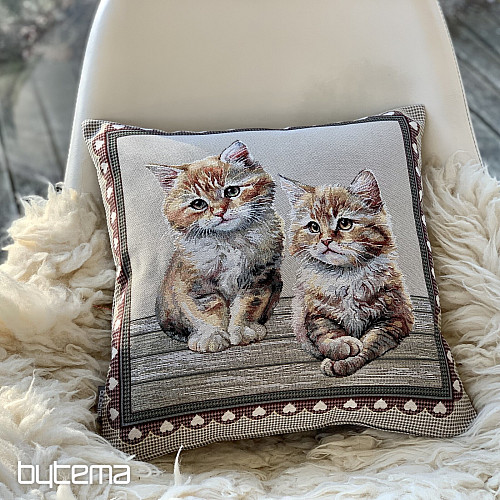 Tapestry pillowcase CATS IN A FRAME
