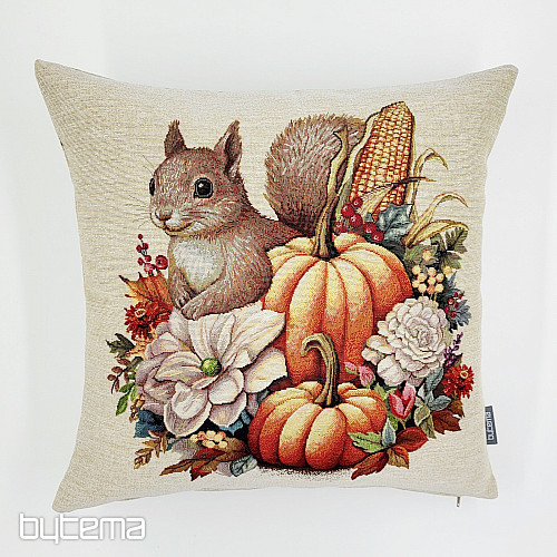 Tapestry pillowcase PUMPKIN AND SQUIRREL