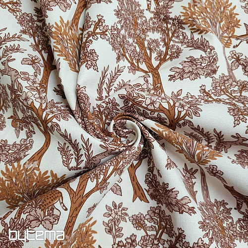 Cotton fabric CHEPART AND TREES