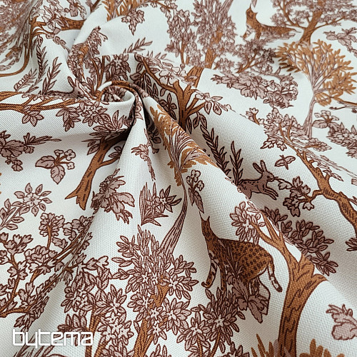 Cotton fabric CHEPART AND TREES