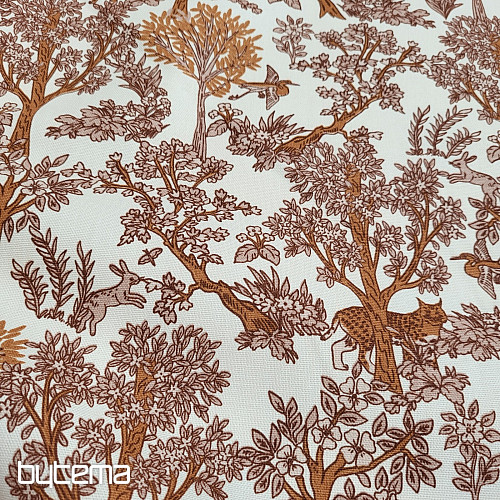 Cotton fabric CHEPART AND TREES