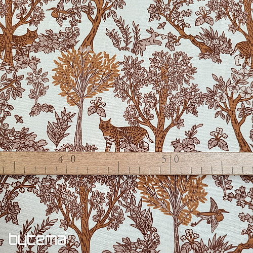 Cotton fabric CHEPART AND TREES