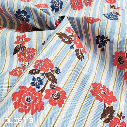 Cotton fabric BLUE STRIPE RIMCHA