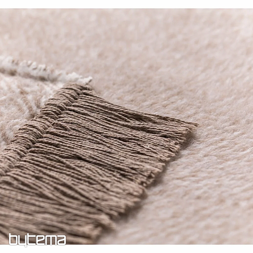 Blanket VIENNA ECRU with fringes
