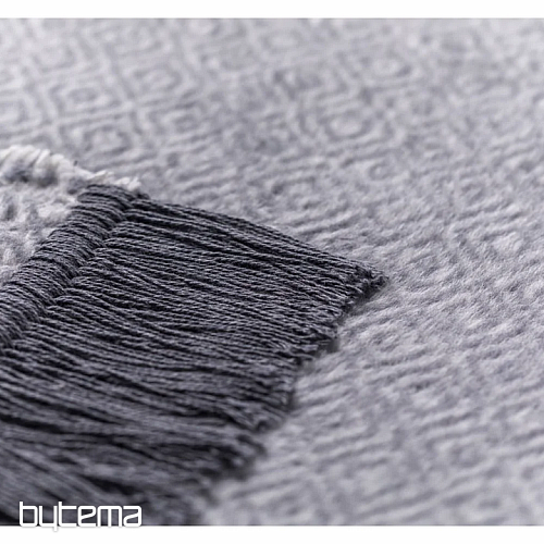 Blanket VIENNA GREY with fringes