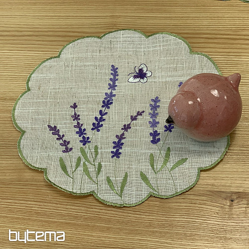 Embroidered tablecloth and scarf LAVENDER